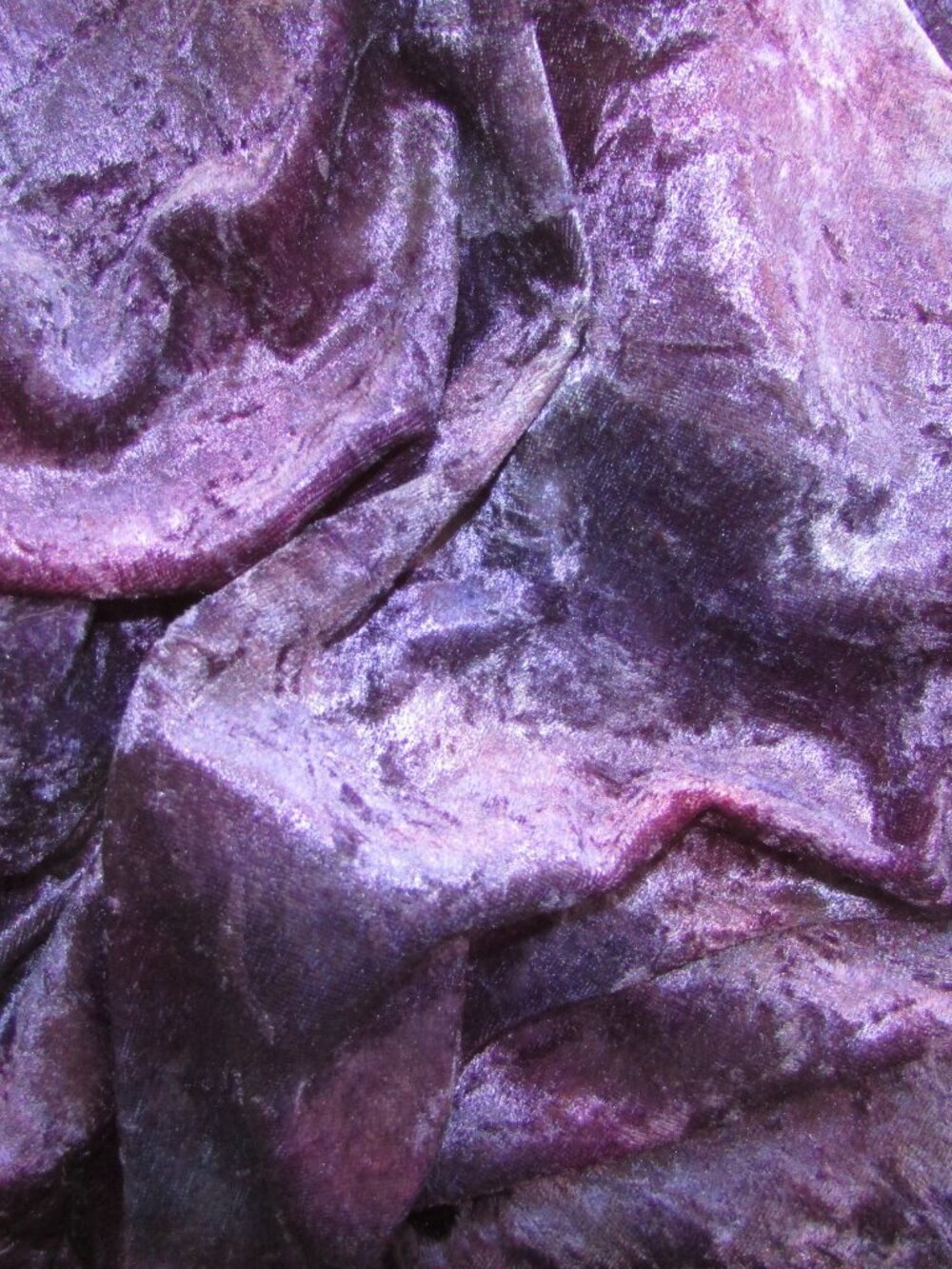 Purple Crushed Velour Stretch Fabric - 1.6m x 1.55m